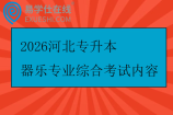 2026河北专升本器乐专业综合考试内容