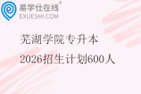 芜湖学院专升本2026招生计划600人