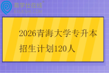 2026青海大学专升本招生计划120人