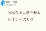 2026青海大学专升本会计学考试大纲